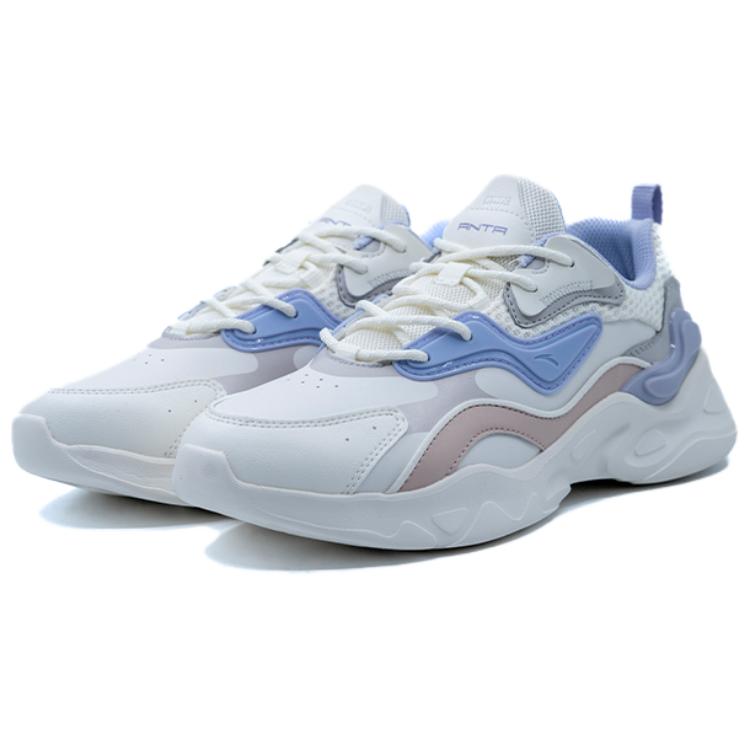Anta Прорывные кожаные повседневные нескользящие прочные низкие кроссовки для повседневной носки женские кроссовки белые фиолетовые синие 122518860R-2