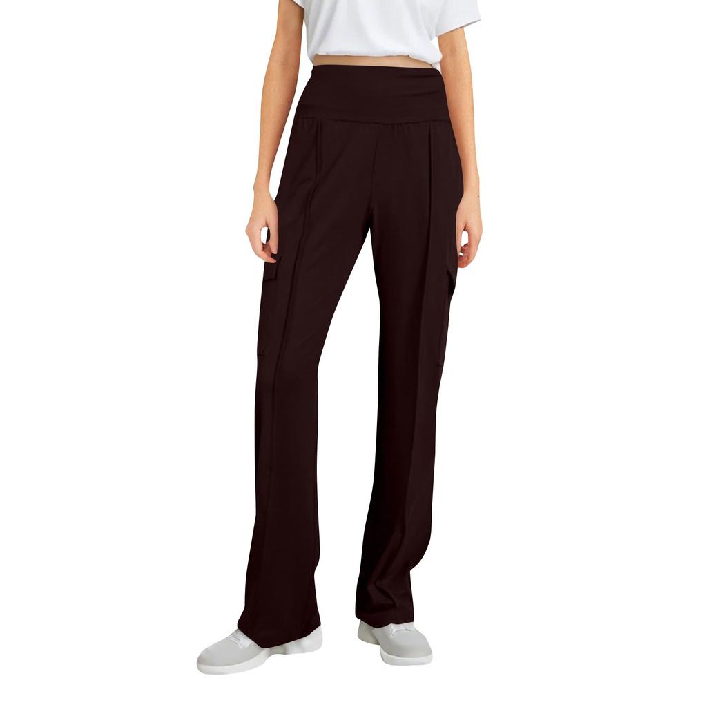 Женские однотонные повседневные спортивные брюки с карманами на поясе и несколькими карманами для женщин