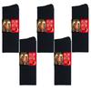 Ashuneru Warm Knee Winter Antibacterial and Black Men's Socks, Socks, Odor-Resistant, 5-Pair Set,