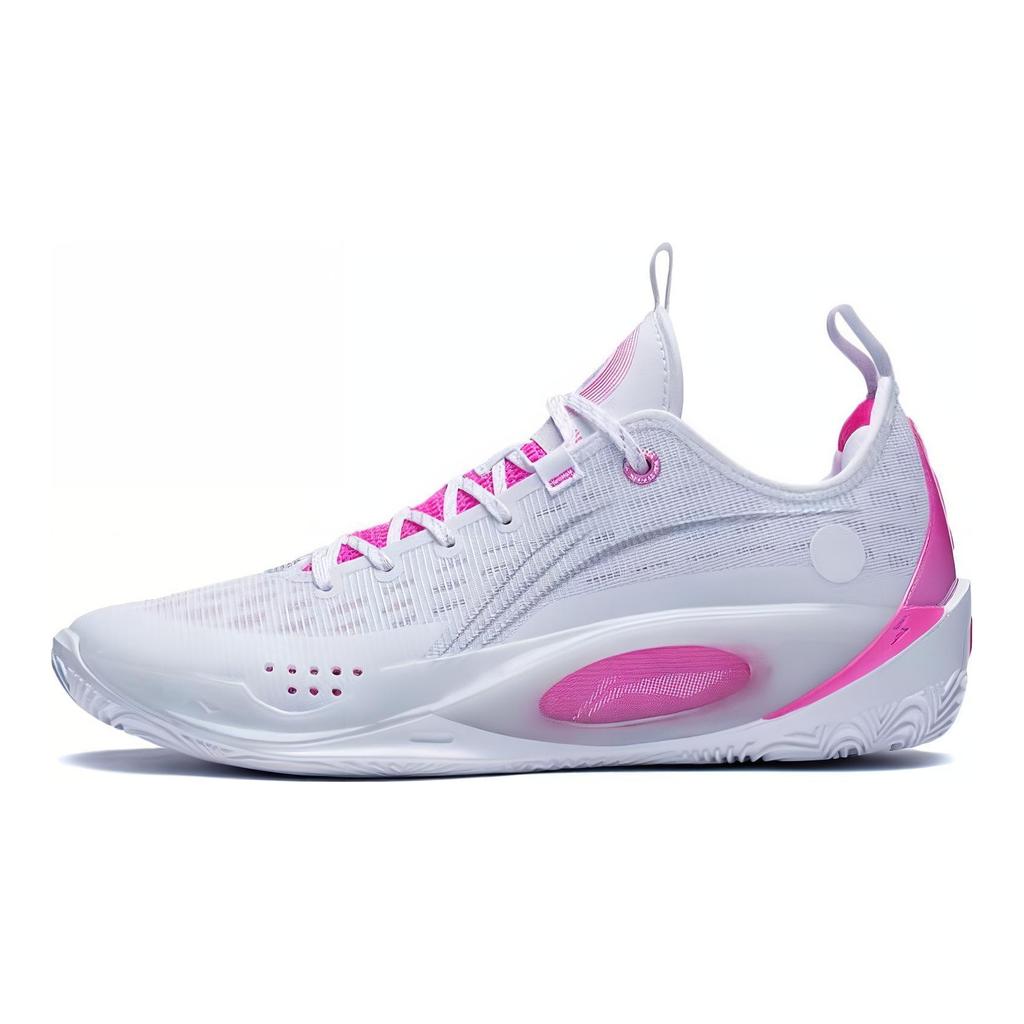 Li Ning Wade 808 2 Нескользящие Низкие Баскетбольные Кроссовки Мужские Бело-Розовые ABPS037-7