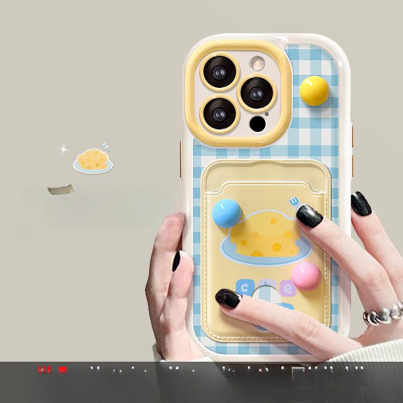 Подходит для Apple 15 Чехол для мобильного телефона Iphone14promax Трехмерный горошек клетчатая карточка сумка шнурок 13 мелких отверстий предотвращает падение