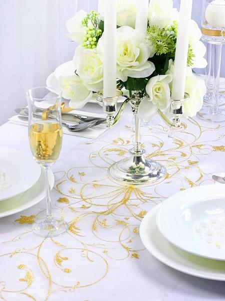 Organza with Print, Cream, 0.36X9M, 1 Piece