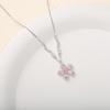 Серебряная цепочка на ключицу S925 с розовым цветком и полумесяцем - Элегантный, Высококлассный дизайн