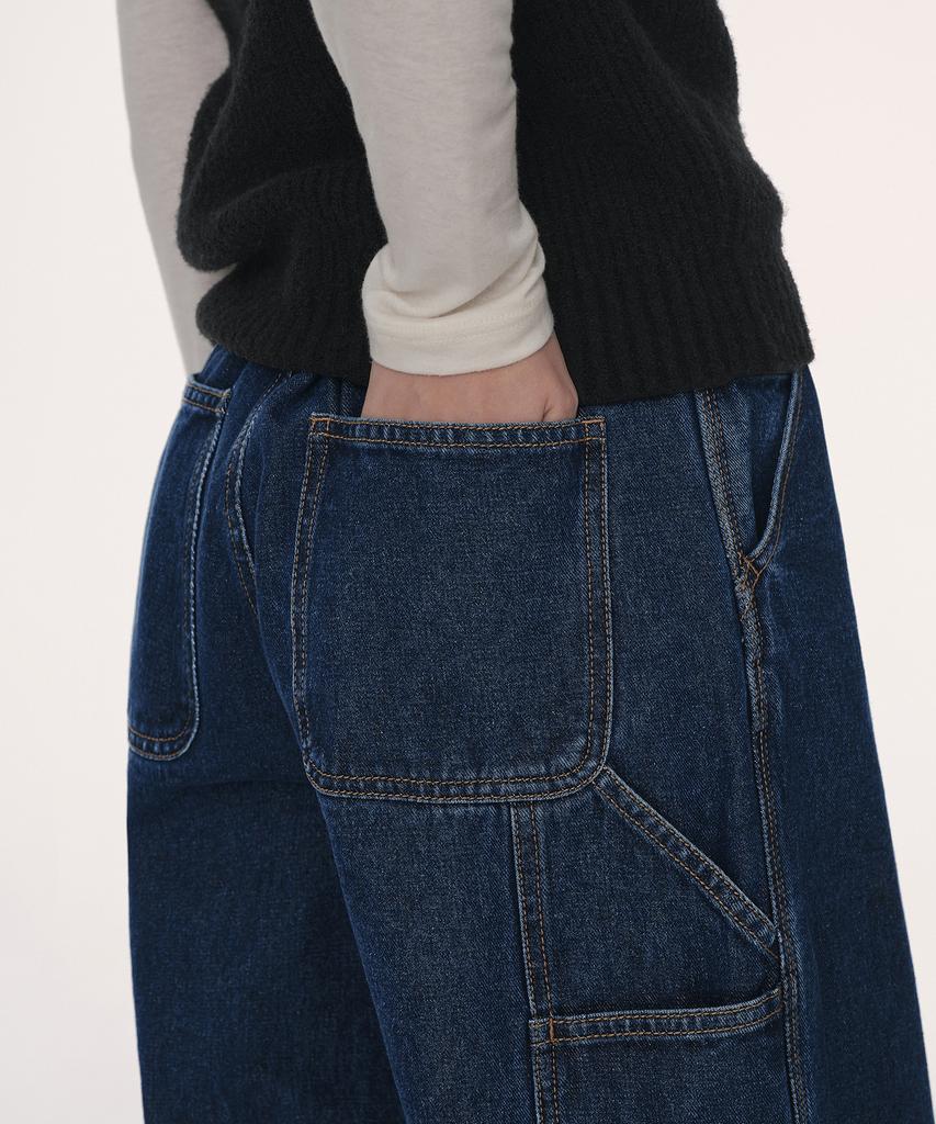 MUSINSA STANDARD WOMAN Women'S Denim Wide Carpenter Pants [Medium Indigo]