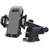 Car Dashboard Windshield Suction Cup Phone Holder Carbon Fiber Texture Extendable Rod Cellphone Bracket