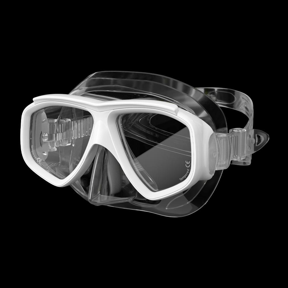 Custom Professional Snorkeling & Diving Goggles Silicone + PC Material 2 Windows Universal Fit