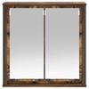 Bathroom Wall Cabinet with Mirror Smoked Oak Finish 60 x 21 x 60 cm