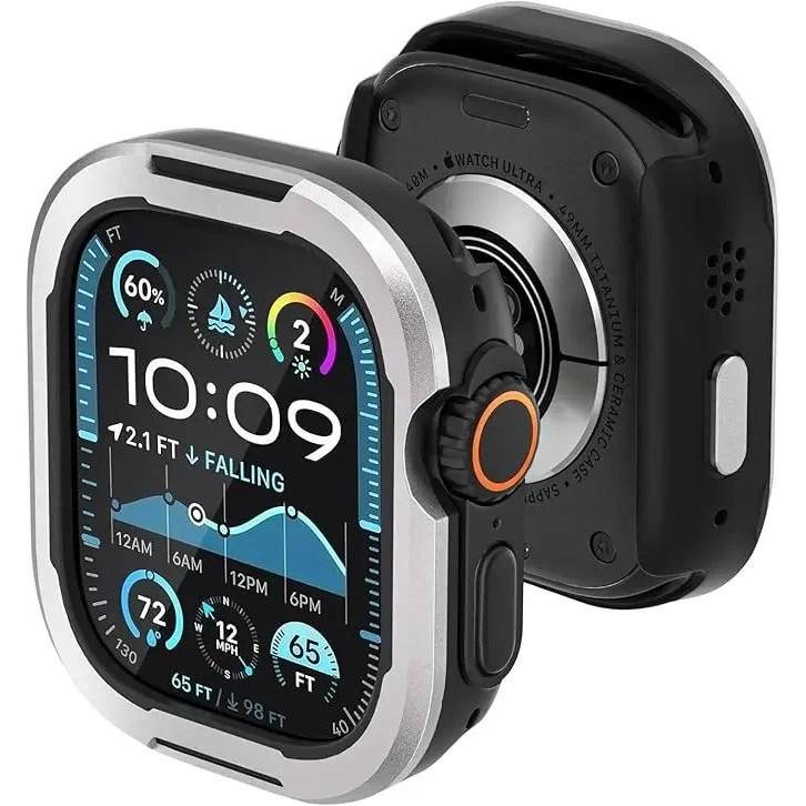 Металлическая + ТПУ Защитная Рамка Чехол Для Apple Watch 49мм 45мм 44мм 40мм 41мм Для iWatch Серии 10 9 8 7 6 5 4 SE Ultra 2 49мм