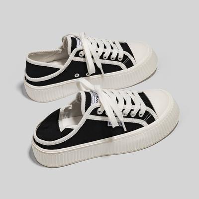 Женская модная парусиновая обувь 2024 года, летние новые модные повседневные универсальные легкие дышащие женские вулканизированные кроссовки на толстой подошве