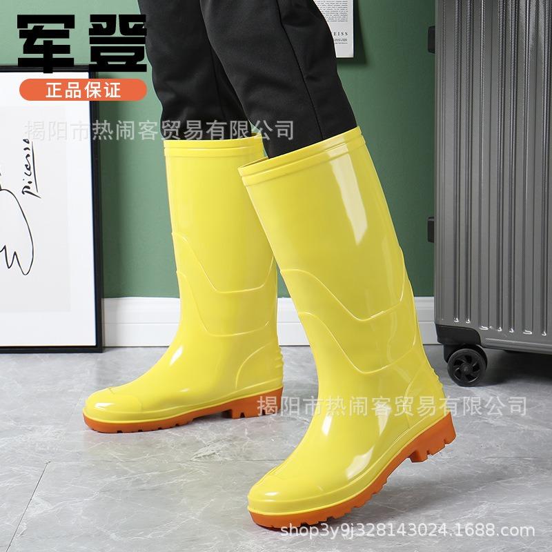 Высокие белые резиновые сапоги-трубы, кухонные сапоги с длинным голенищем, желтые резиновые сапоги, черные нескользящие сапоги на подошве Оксфорд, водонепроницаемые сапоги, камуфляжные масонские мужские водонепроницаемые сапоги