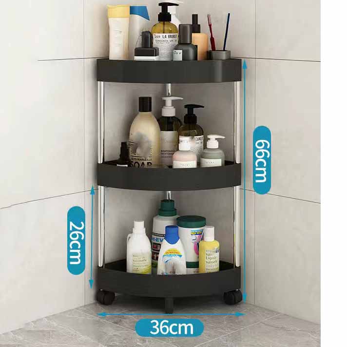 3/4/5-слойная кухонная полка для хранения, треугольная подвижная пластиковая полка для ванной комнаты, компактный органайзер на колесах