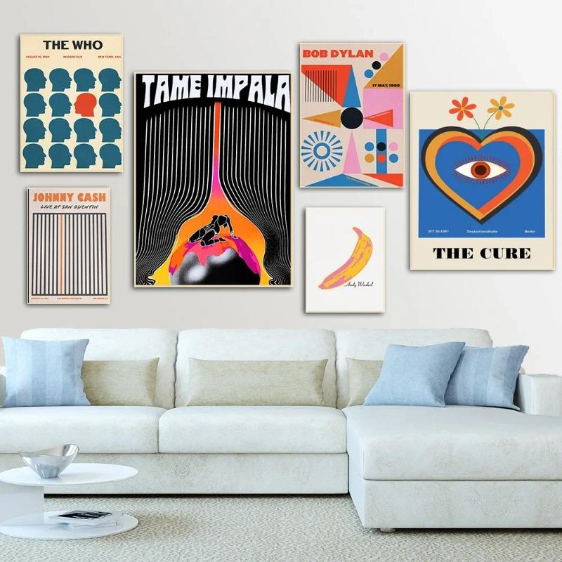 Ретро-музыкальные постеры в исполнении различных групп Fleetwood Mac Картина на холсте Настенное искусство Изображение Tame Impala Music Print Домашний декор