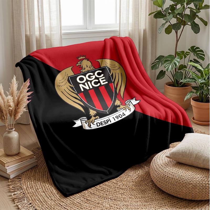 OGC Nice FC Мягкое Фланелевое Флисовое Одеяло Легкое Уютное Теплое Плед для Дивана Кровати Домашнего Декора