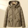 Winter Short Coats Lady Jackets Hooded Plus Size Elegant Loose Thick Warm Woman Parkas Long Sleeve Outerwears