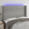 VidaXL LED Headboard Bedroom Furniture Double Bed Accessory Head of Bed Frame Interior Light Grey 3124284