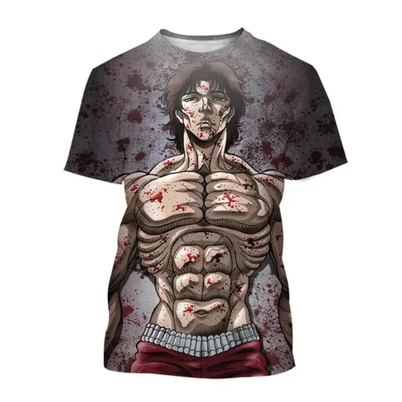 Anime Baki The Grappler Yujiro Hanma 3D Print T-Shirts Men Women Fashion Oversized Short Sleeve T Shirt Male Tees Tops Clothing
