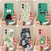 Liquid Silicone Case For Xiaomi Redmi Note 12 Pro+ 12S 12R Note 8 9 10 11 Pro Cute Dinosaur Shockproof Cover Anti Drop Matte Shell For Redmi Bumper