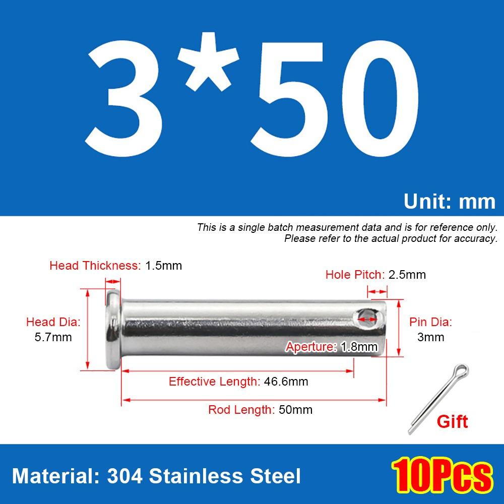 1 комплект Цилиндрический установочный штифт Плоскоголовый штифт-заглушка Комплект Прочный штифт Ось штифта Шплинт