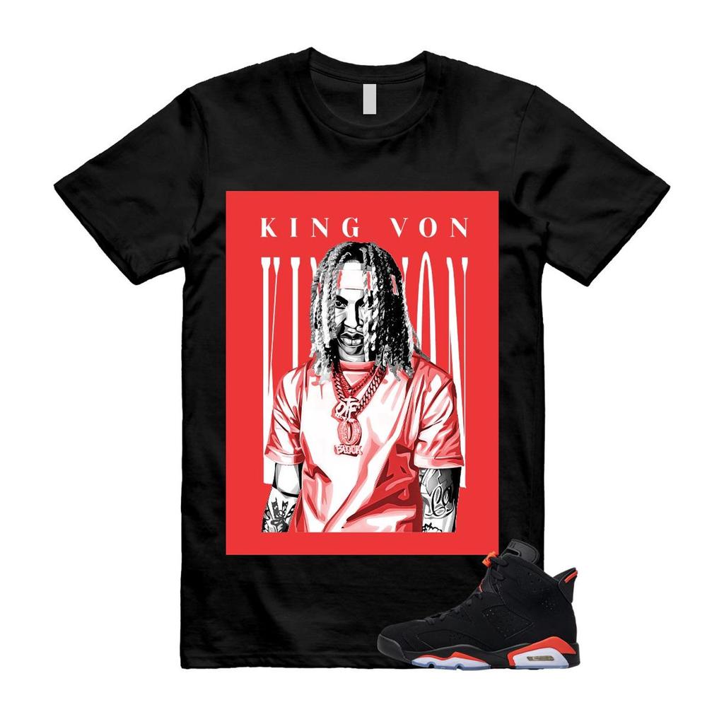 6 Черно-красных футболок с ИК-печатью для продавцов, matching KING VON
