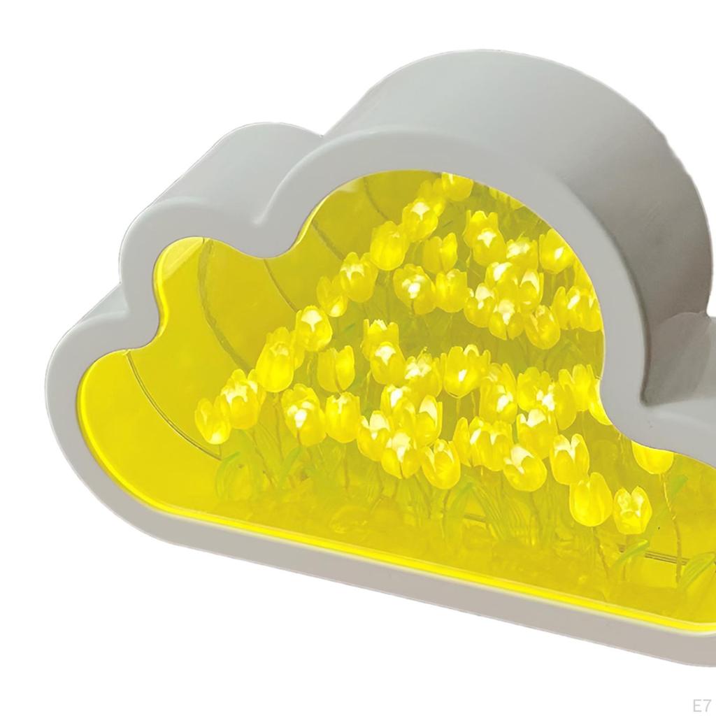 9 Flower Lamp DIY Mirror Night Light Gift Housewarming Tabletop Decoration for Home Office