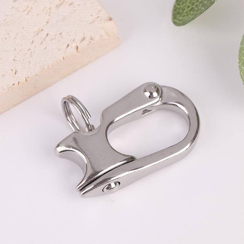 Нержавеющая сталь 2 дюйма Морской карабин с защелкой, быстросъемная пряжка, скоба-соединитель, звенья для шнурка для морской лодки, корабля