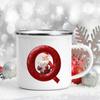 26 Letter Santa Claus Printed Enamel Cup Milk Juiice Coffee Cup Mug Best Christmas Gift For Family Friends