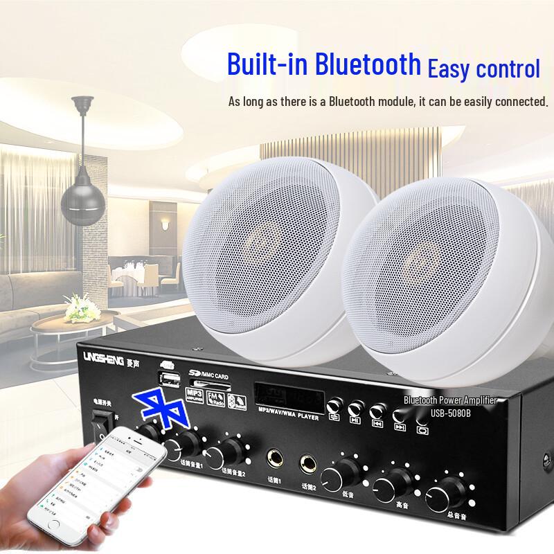 Lingsheng Commercial 80 Вт Bluetooth PA-система с 8 подвесными динамиками (Китайская версия)