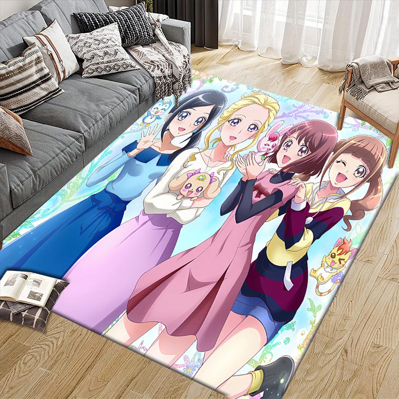 Pretty Cure Retro Style Area Rug, Pretty Cure Fan Cozy Carpet, Ideal Gift.chl