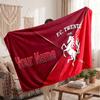 FC Twente Personalized Fleece Blanket With Football Logo, Custom Name Text Soft Warm Home Throw Blanket