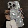 Модный Kawaii Смайлик Динозавр Чехол для Телефона Для iPhone 16 15 14 13 12 11 Pro Max XR XS MAX 7 8 PLUS Ударопрочный Лазерный Чехол