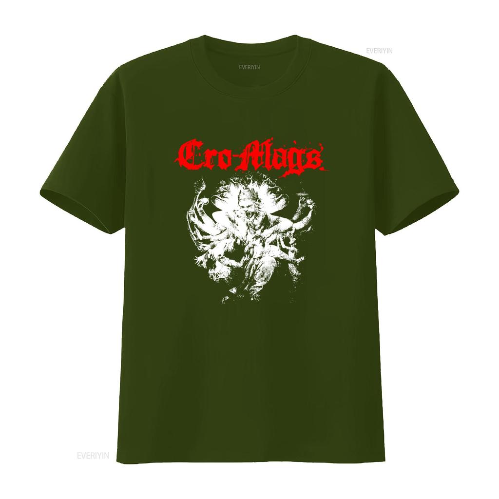 Футболка Cro mags Размер L Дизайн Шивы Нью-Йорк Хардкор Панк Музыка Вдохновленный винтажный Стиранный Дышащий Унисекс Повседневный Мягкий