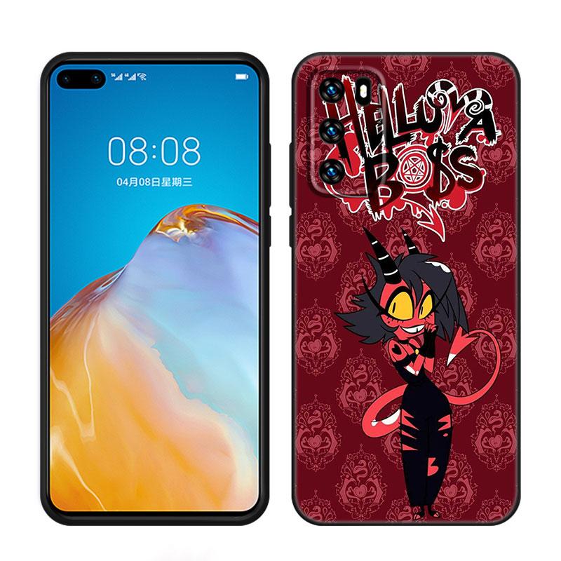 Anime Helluva Boss Black Silicone Phone Case For Huawei P10 P20 P30 P40 Lite P50 P60 Art P50E P Smart Z 2018 2020 2021 Pro 2019