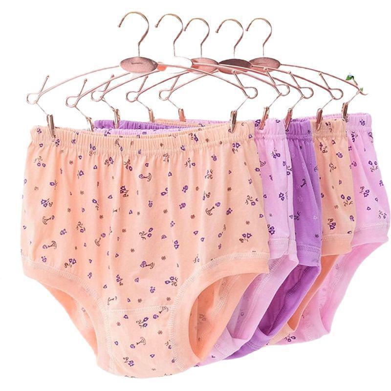 Хлопковые трусы с высокой посадкой для женщин - Большой размер, Свободный крой, Удобные для среднего и пожилого возраста