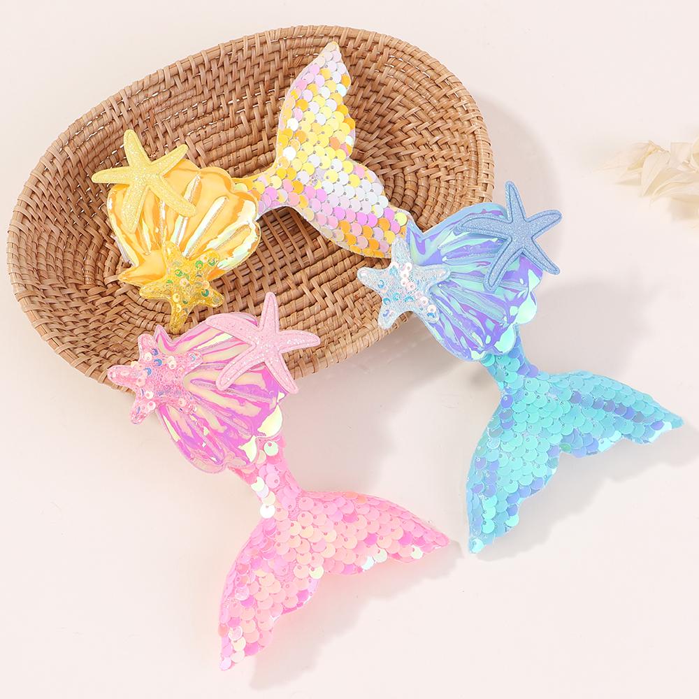 2pcs Cute Children's Hair Clip Headwear New Mermaid Sequins Clips Hair Accessories Summer Girl Clip Baby Kids Hair Accessories