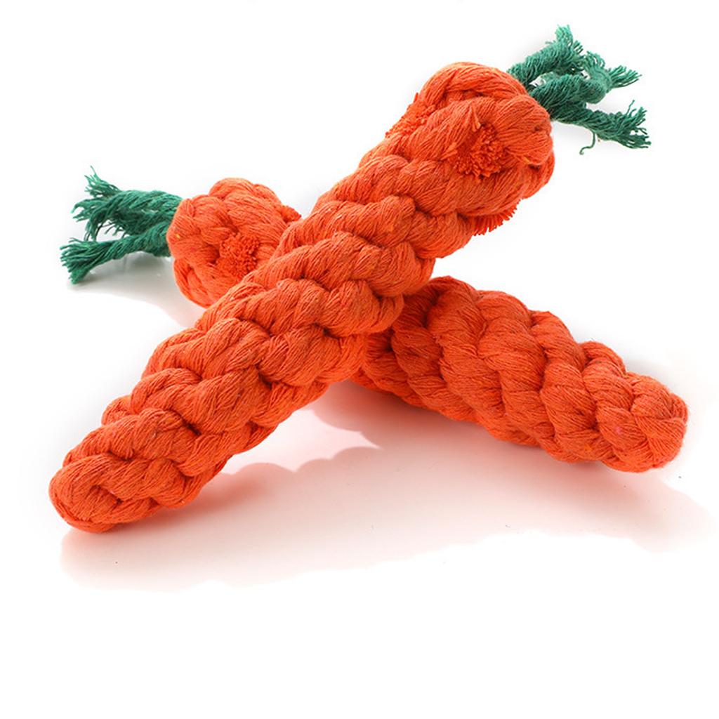 Высококачественная игрушка-морковка из хлопковой веревки, ручная работа, игрушка-морковка из хлопковой веревки для жевания, безопасная для игр в помещении и на улице