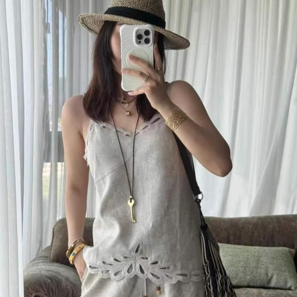 Metal Key Shaped Pendant Necklace for Women Girls Simple Long Wax Rope Sweater Chain Accessory Gifts