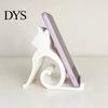 Mobile Phone Holder Cute Cat Stand, Curled Tail Kitty Desk for Cell Wood Style Stand Tablet, 3D Printed Universal Office Bedroom, Gift Lovers