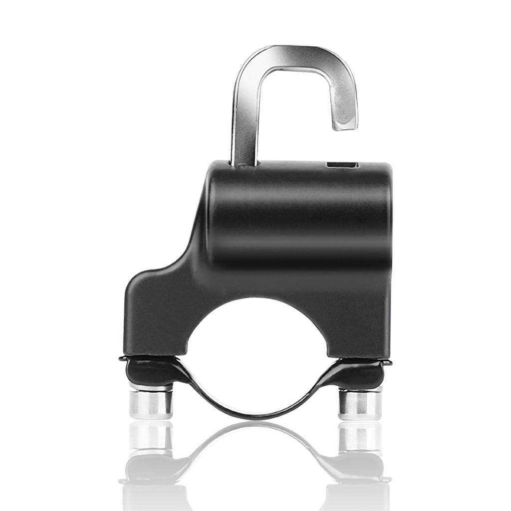 Universal Motorcycle Helmet Lock Anti-Theft Helmet Security Lock Metal 22mm-26mm Black with 2 Keys