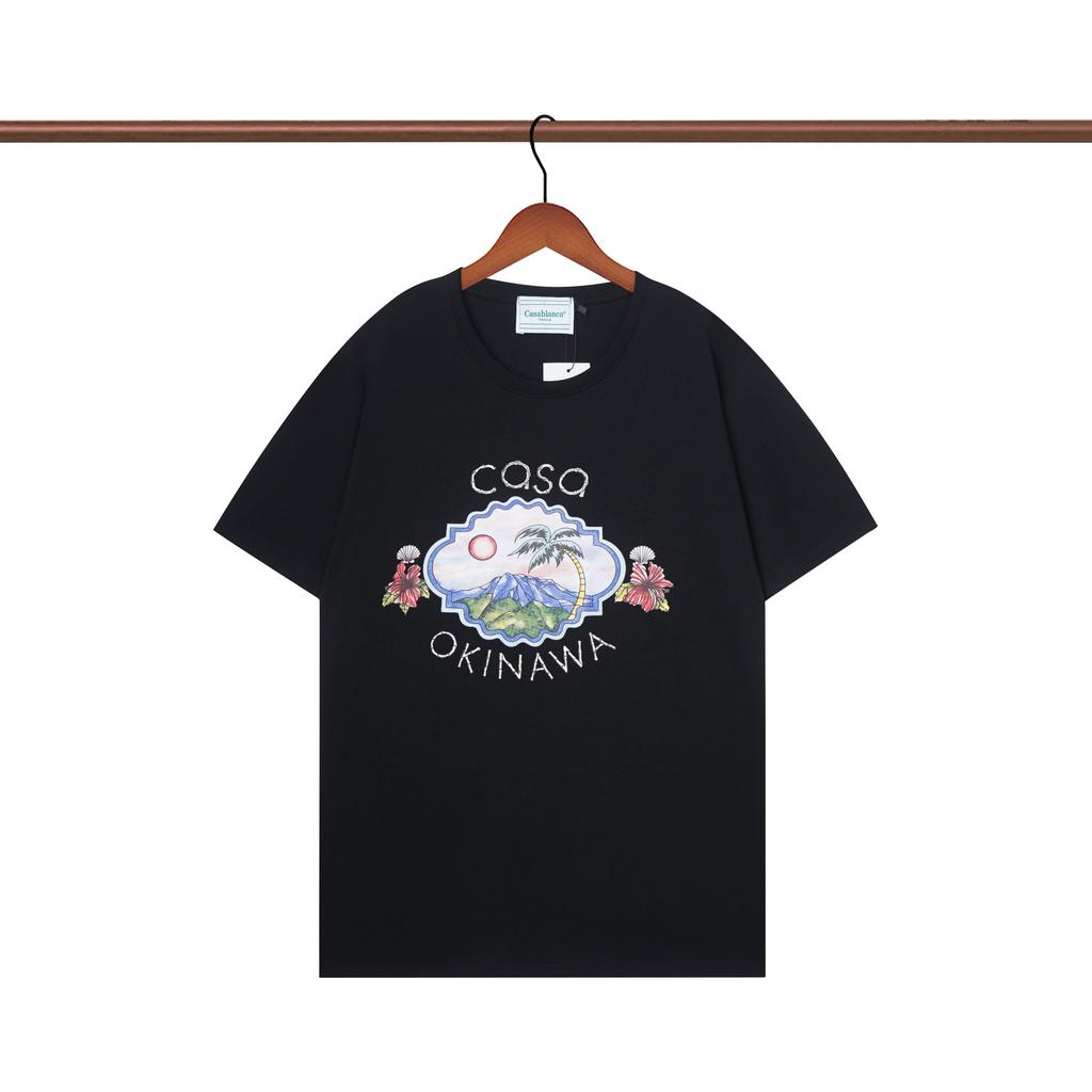 Casablanca 23 spring and summer new fantasy gate starry sky castle casa letter logo short-sleeved couple T-shirt