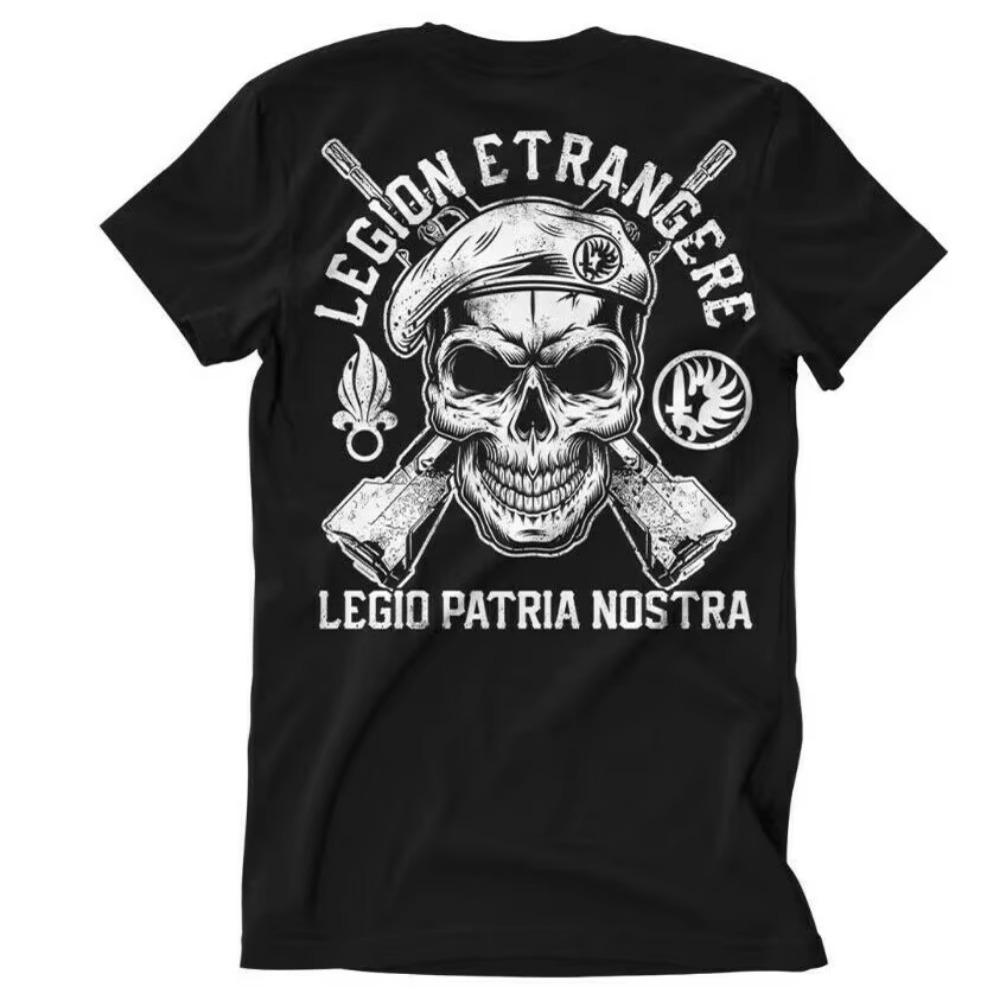 Legion Etrangere Skull, Legio Patria Nostra. France Foreign Legion T-Shirt. Premium Cotton Short Sleeve O-Neck Mens T Shirt New