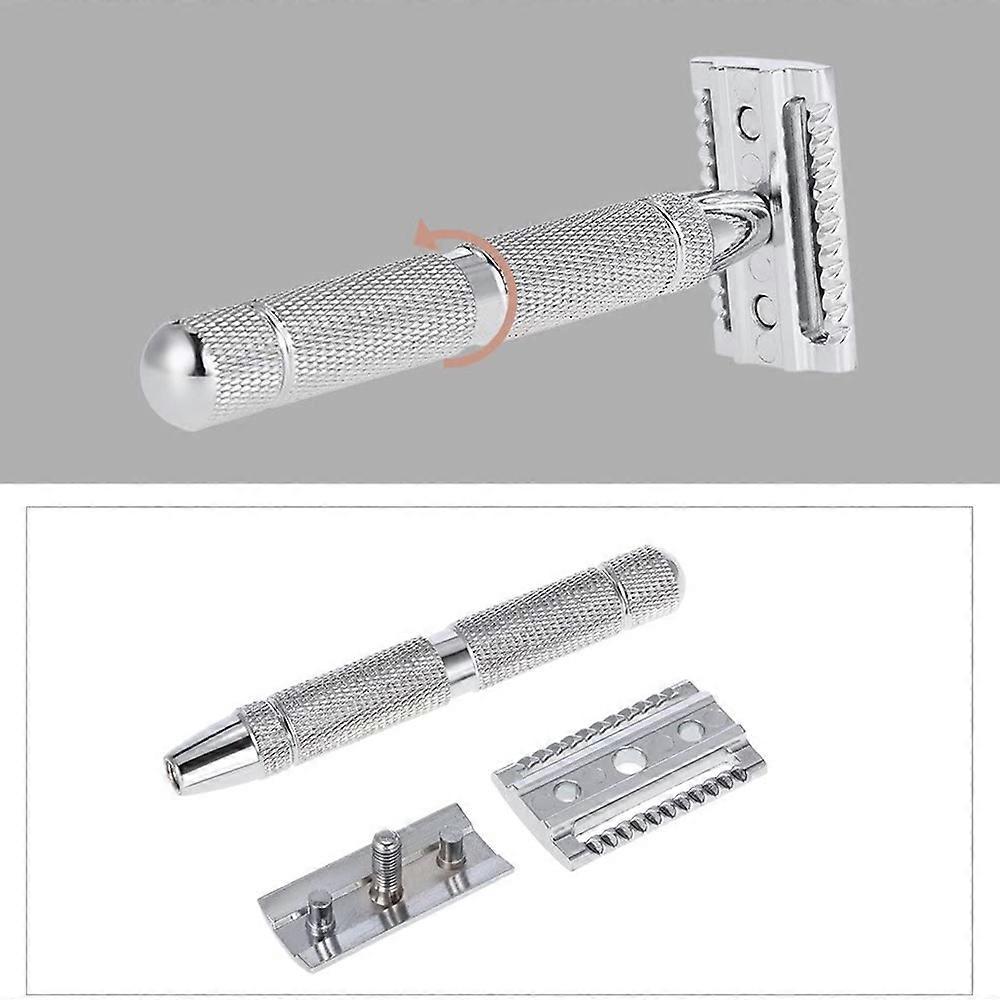 Stainless Steel Safety Razor Traditional Men's Double Edge Shaving Razor Manual Beard Razor Shaving Tool