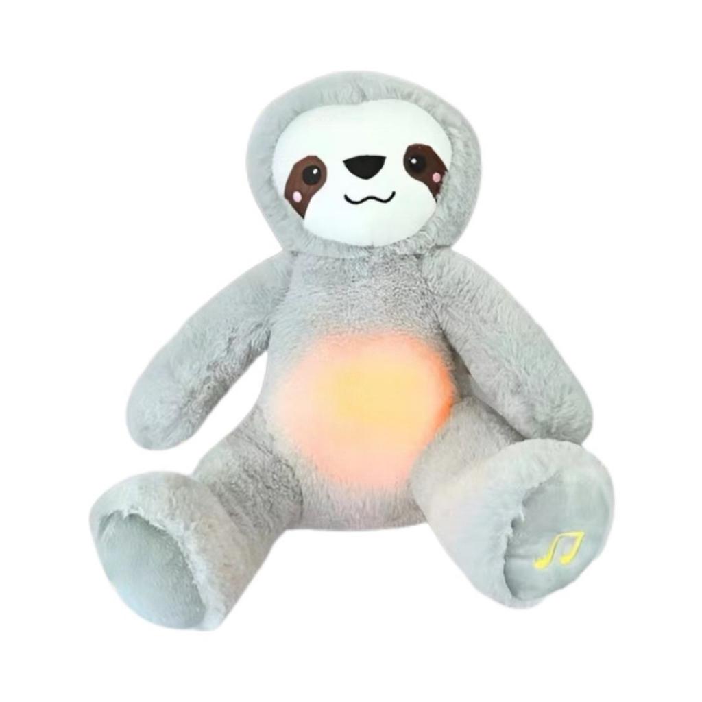 JOYBLISS Baby Breathing Capybara Soothing Plush Bear Doll with Music Lights Rhythmic Breathing Sleeping Companion Doll Baby Sleep Soother