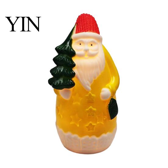 Cozy Nursery Night Lighting Christmas Light, Santa Snowman Elk Bell Figurine Lamp, Glowing Indoor Holiday Table Decorations LED Tabletop Decor,