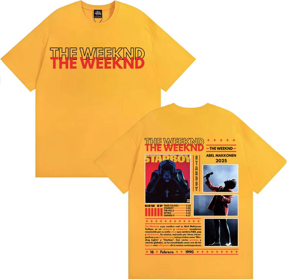 Rapper The Weeknd Abel Makkonen Album Tour 2025 Graphic T-shirts Men's Clothing Y2k Fashion Hip Hop Breathable Oversized T Shirt