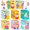 6 Pictures/pack of Easter Bunny Puzzle Stickers Shrimp Skin New Product Children's Puzzle Easter Eggs Face Change