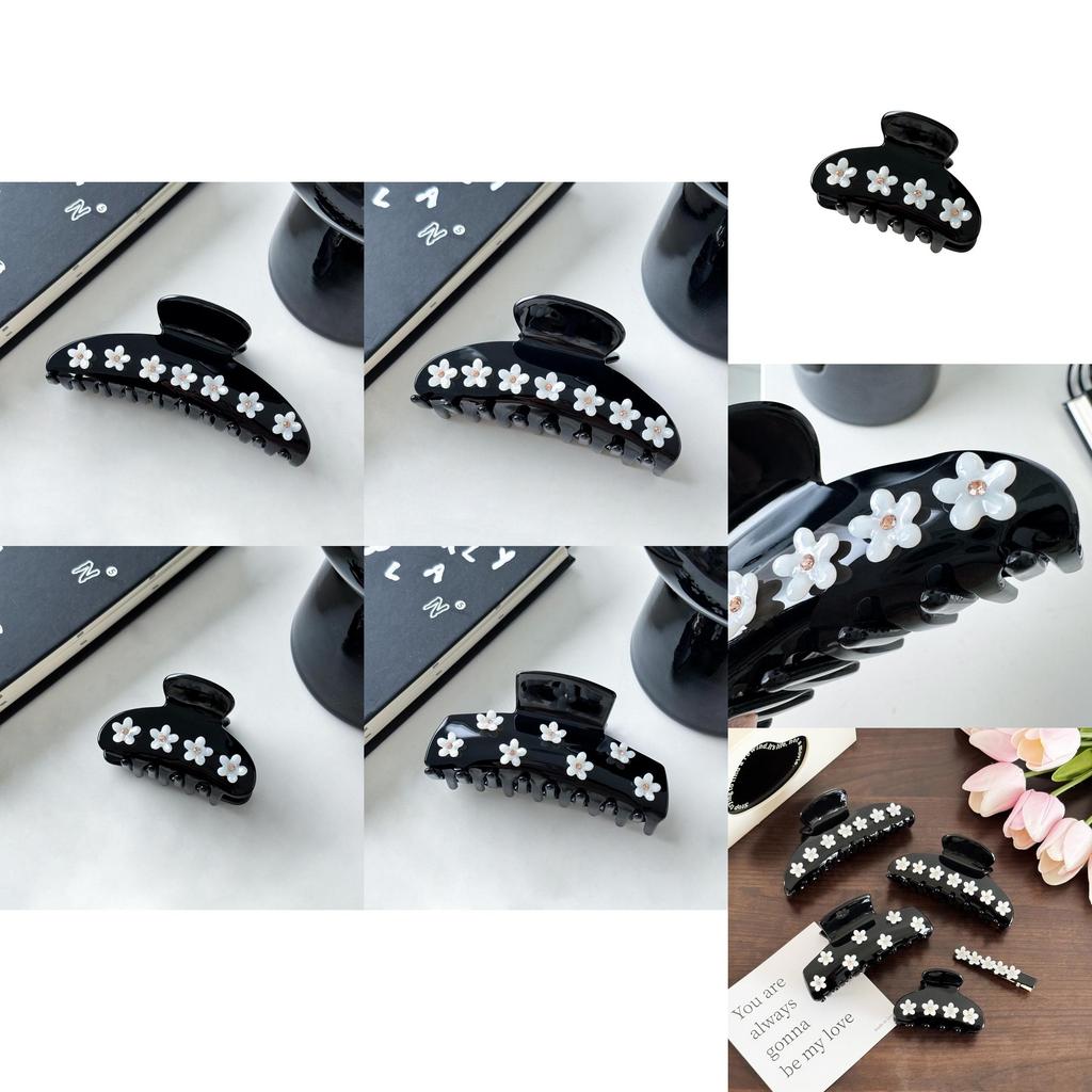 Роскошная большая заколка для волос в виде цветка, очаровательный зажим из ацетата и страз для женщин