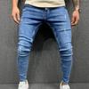 Качественные мужские эластичные джинсы с потертостями до икры, джинсы скинни, мужские модные повседневные брюки