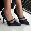 Fashion Crystal Bow Elegant Women Shoes Super High Heels Pointed Toe Pumps Fashion 2025 New Trend Spring Dress Party Mujer Zapatillas
