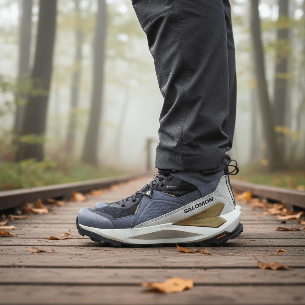 SALOMON Elixir Comfortable Versatile Supportive Mid-Top Hiking Shoes Men Hiking Shoes Gray L47576600