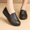 Soft-Sole Mom Shoes - Fall Flat Slip-On Leather Shoes Genuine Leather Middle-Aged & Elderly Women's Shoes Anti-Slip Plus Size